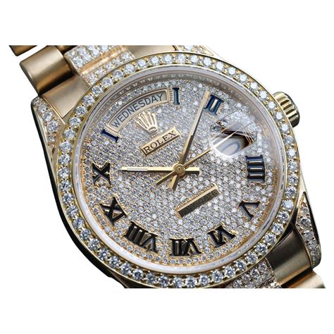 presidential rolex full pave diamond bezel|Rolex presidential 40mm diamond bezel.